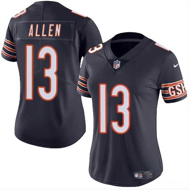 Women%27s Chicago Bears #13 Keenan Allen Navy 2024 Vapor Stitched Jersey Dzhi->women nfl jersey->Women Jersey